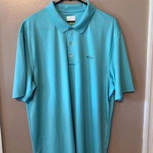MEN'S GREG NORMAN "PLAY DRY" BLUE GOLF SHIRT   SIZE XXL